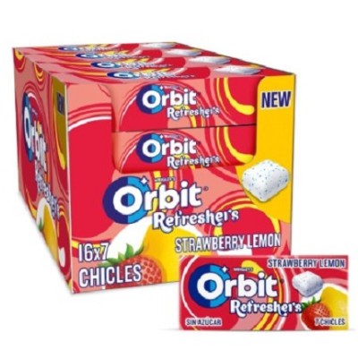 Orbit Refreshers FRESA/LIMON caja de 16 und.