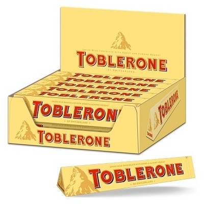 Toblerone LECHE 20 uds de 100 grs (precio 1 ud)
