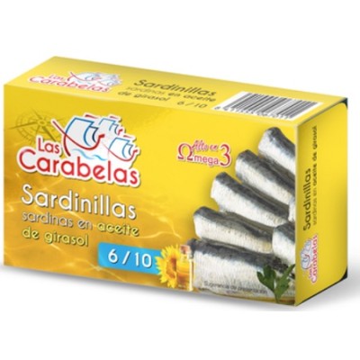 SARDINILLAS Aceite Girasol  6/10, 85 grs CABO DE PEÑAS