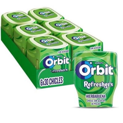 CUBO Orbit REFRESH sabor Hierbabuena estuche de 6 botes