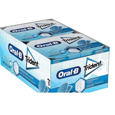 CHICLES TRIDENT ORAL-B Menta 12 uds
