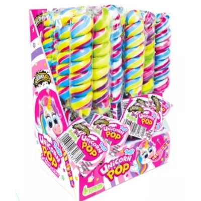 Espiral caramelo UNICORNIO TWIST POP 24 uds de 50 grs