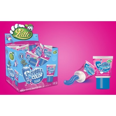 TUBO CHICLE AZUL 18 uds LUTTI