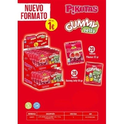 Expositor 20 PIKOTAS+20 GUMMY JELLIS bolsa 48 gr.