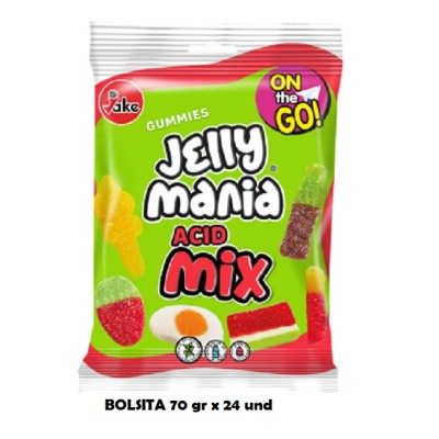 Gominolas Jake Bolsita JELLY MANIA MIX ACID 24 uds de 70 gr