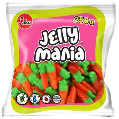 Bolsa de gominolas JELLY MANIA ZANAHORIAS 250 uds