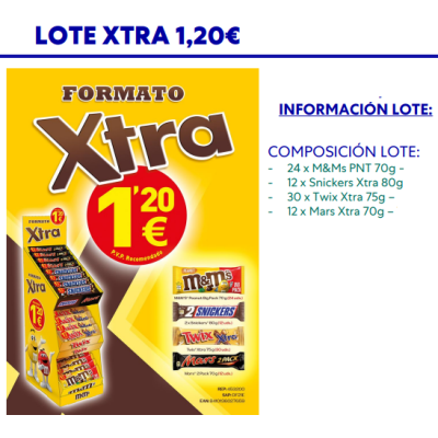 LOTE CHOCO XTRA mars 78ud.