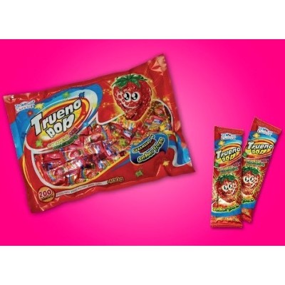 CARAMELOS FRESA TRUENO POP BOLSA 200 uds