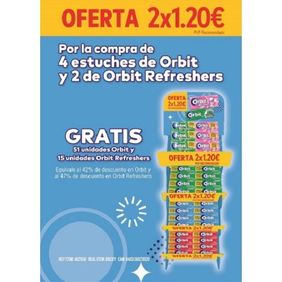 Lote Chicle Orbit 2x1'20+ Refreshs 152 unds.