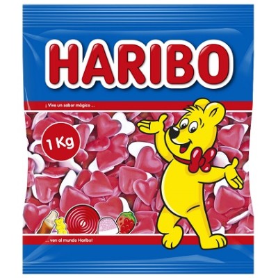 CORAZONES Blanco/Rojo BRILLO 250 und.HARIBO