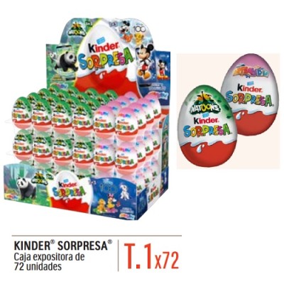 KINDER SORPRESA Estuche 72 Uds