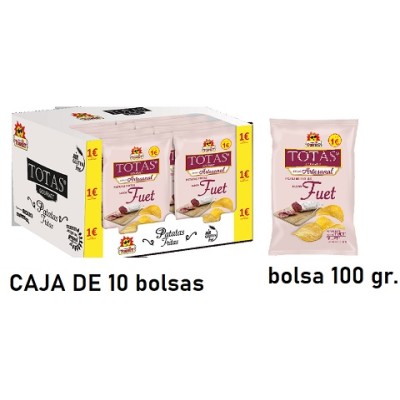 PATATA TOSFRIT SABOR FUET 100grs. caja de 10 bolsas