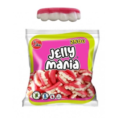 Bolsa de gominolas  JELLY MANIA Denturas Brillo 250 uds