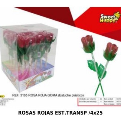 Rosas Rojas de gelatina 25 uds