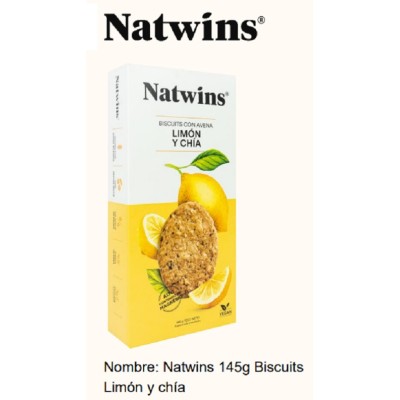 NATWINS Biscuit 12x145 grs, LIMON Y CHIA