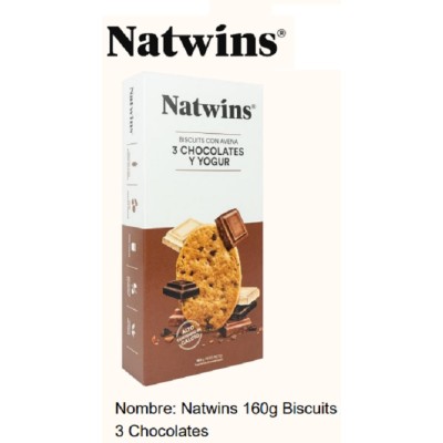 NATWINS Biscuit 160grs.3 CHOCOLATES y YOGUR