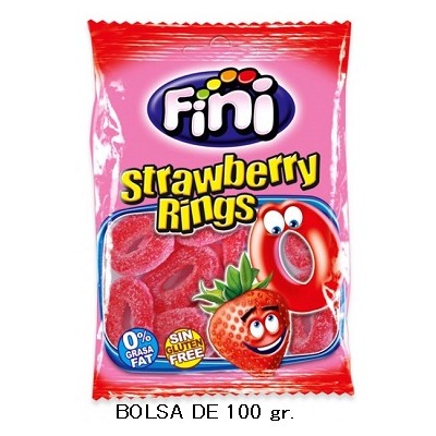 AROS FRESA Bolsita goma FINI 12 uds de 90 gr precio 1 ud